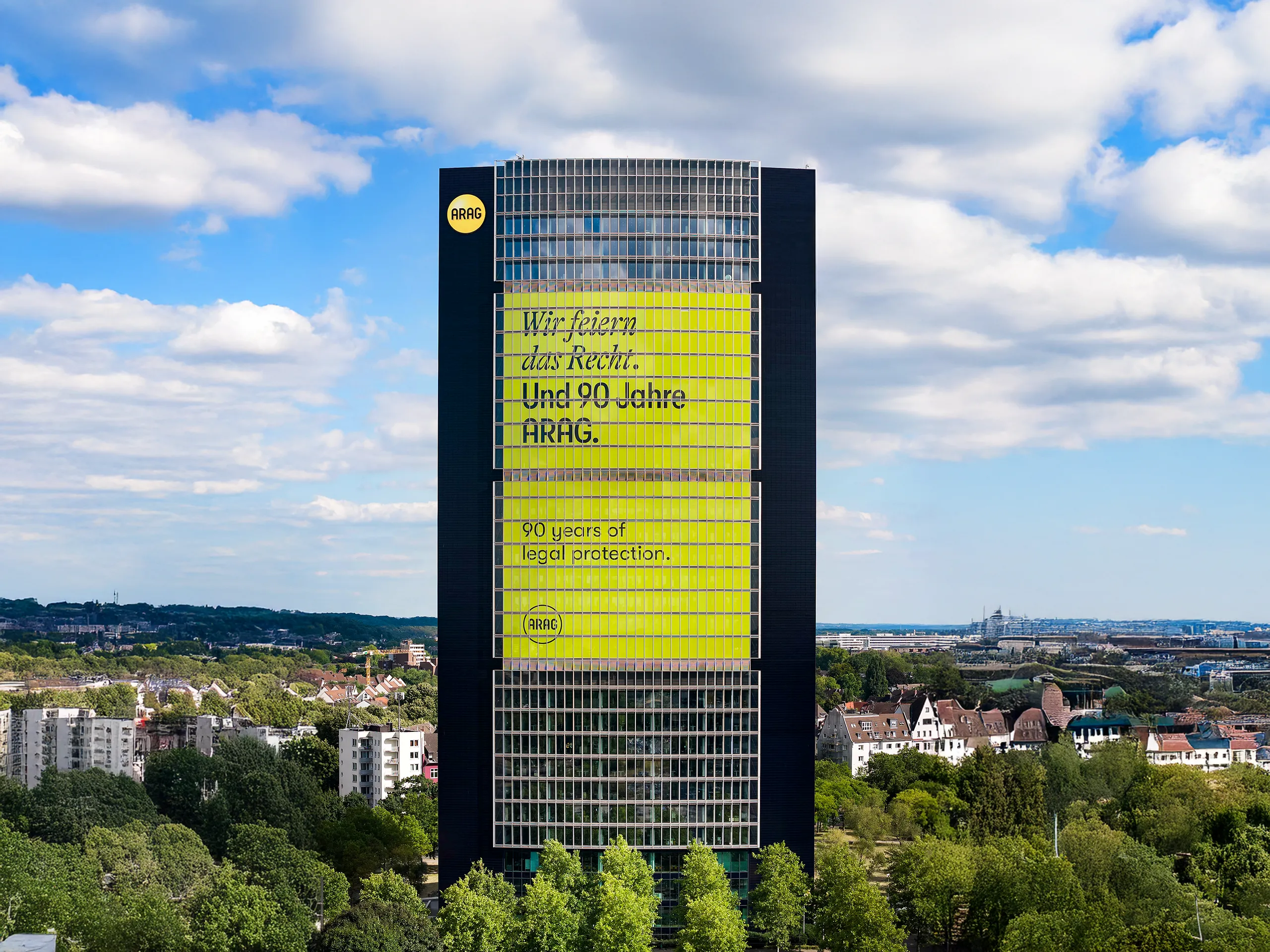 Luftaufnahme des ARAG Towers – 90 Jahre ARAG